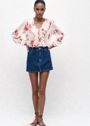 Джинсовая мини юбка zara / джинсовая мины юбка зара3 фото