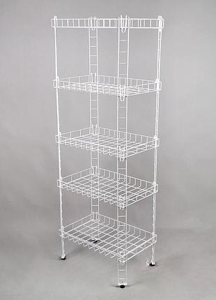 Етажерка стелаж металевий білого кольору на 5 полиць