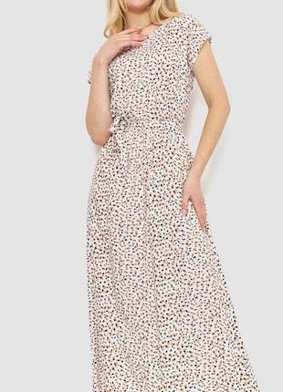 Платье с принтом, цвет молочно-бежевый, 214r055-22 фото