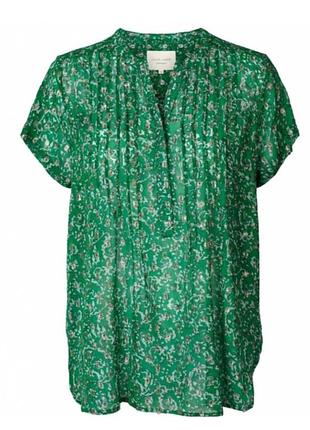 Блуза зеленого цвета lollys laundry натуральный состав вискоза размер l