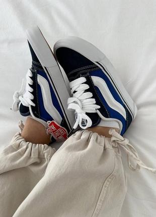 Vans knu old skool navy blue premium2 фото