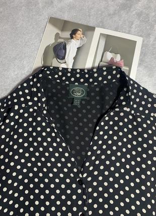 Laura ashley винтажная шёлковая блуза в горох3 фото