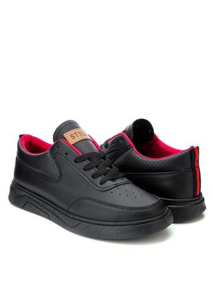 Чоловічі кеди 14989 чорні еко шкіра