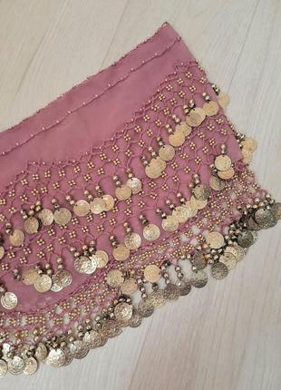 Пояс платок шифон з монетами для східних танців