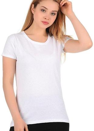 Женская футболка fruit of the loom valueweght ladies 100% хлопок приталенная однотонная белый, s