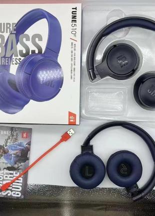 Бездротові навушники jbl tune 510bt bluetooth v5.0 dark blue (jblt510btblkeu) темно-сині