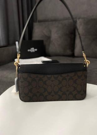 Женская сумка coach morgan shoulder bag / gold/brown black multi коричневая3 фото