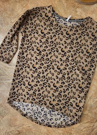Кофточка леопард принт энимал животный hailys camel leo 3/4 рукав уклроченный плюш теплая домашняя пижама джемпер кофта10 фото