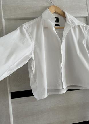 Рубашка s-m белая укороченная4 фото