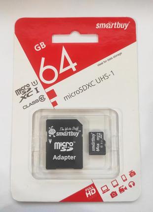 Карта памяти smartbuy microsd 64gb class 10