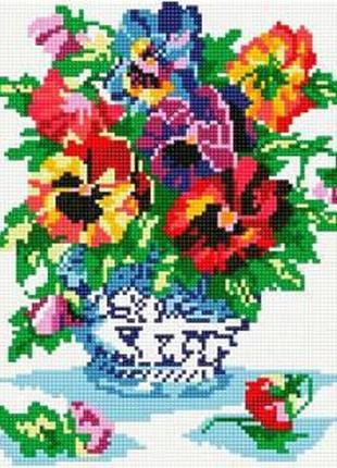 Алмазная мозаика на раме белоснежка анютины глазки, 059-st-s