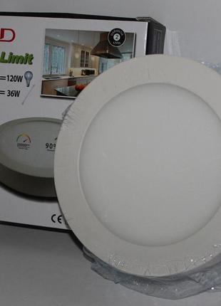 Стельова led-лампа накладна, кругла 12 w