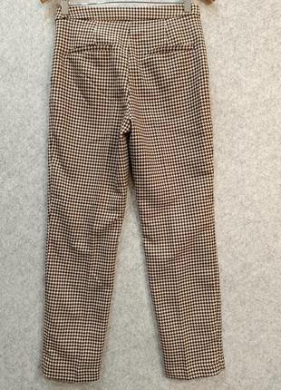 Зауженные брюки с карманами гусиная лапка6 фото