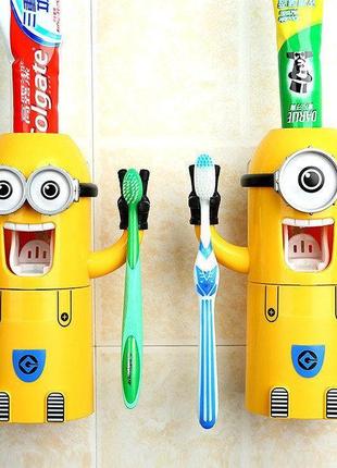 Яскравий автоматичний дитячий дозатор зубної пасти міньйон. найкраща ціна!3 фото