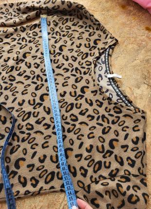 Кофточка леопард принт энимал животный hailys camel leo 3/4 рукав уклроченный плюш теплая домашняя пижама джемпер кофта7 фото
