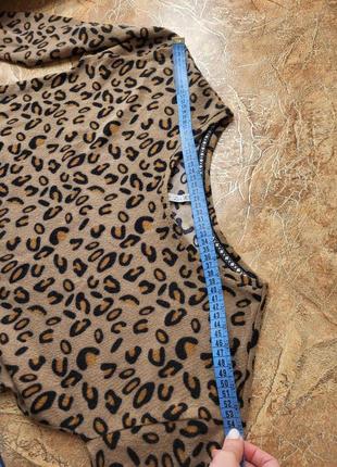 Кофточка леопард принт энимал животный hailys camel leo 3/4 рукав уклроченный плюш теплая домашняя пижама джемпер кофта9 фото