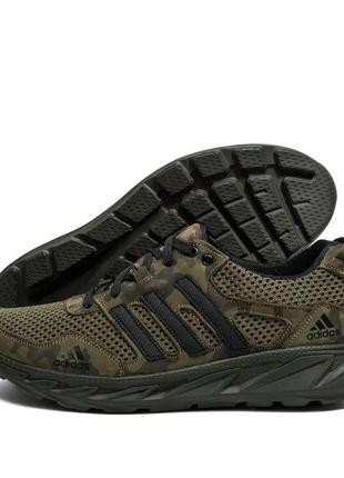 Кросівки літні 3d сітка adidas колір камуфляж олива натуральна шкіра текстиль текстиль текстиль теп 40-2 dm-11