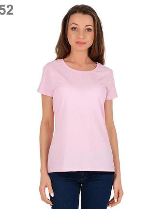 Женская футболка fruit of the loom valueweght ladies 100% хлопок приталенная однотонная светло розовый, s