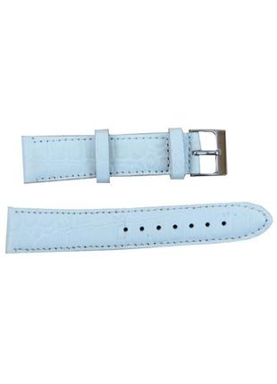 Ремінець для годинника зі шкіри під крокодила mykhail ikhtyar ш20 мм білий