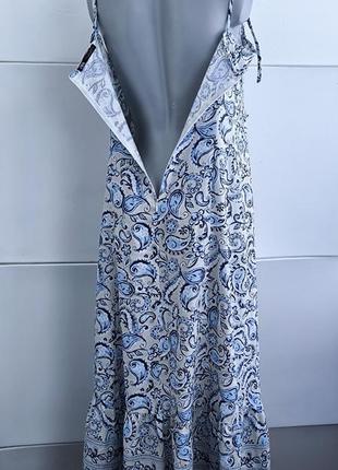 Сукня міді  zara із сумішевого льону та принтом4 фото