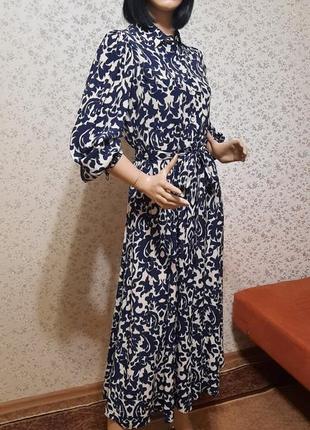Сукня zara р. xs s віскоза з кишенями і поясом8 фото