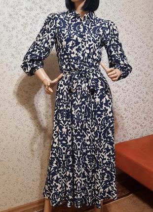 Сукня zara р. xs s віскоза з кишенями і поясом7 фото