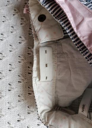 Стильні штанішки h&m в смужку з бавовни брючки на весну літо штани бавовняні з поясом6 фото