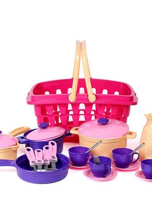 Дитячий ігровий набір посуду технок фіолетовий техн.4449 фіолетовий