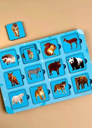 Пазл-сортер "мама и малыш" дикие животные псф087