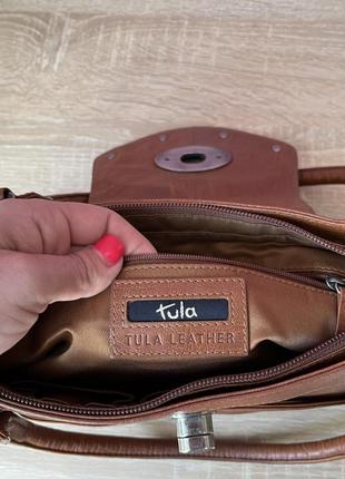 Кожаная сумочка tula - conker brown6 фото