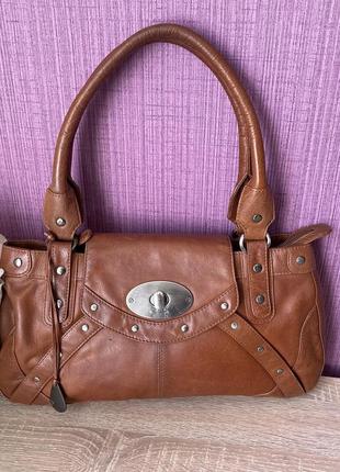 Кожаная сумочка tula - conker brown2 фото