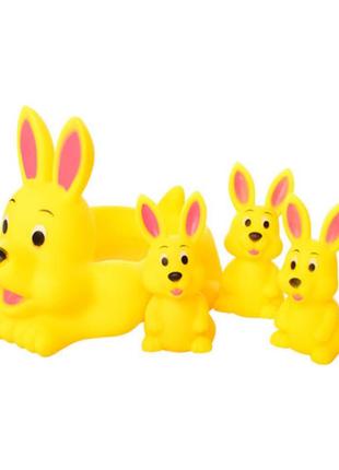 Игрушка для купания пищалка 522-3-4 в сетке заяц