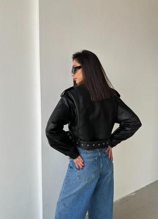 Куртка жіноча вкорочена з еко-шкіри3 фото