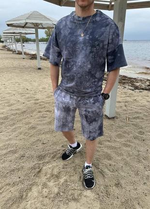 Летний костюм мужской оверсайз graphit 2024! костюм летний мужской футболка+шорты! качество люкс!