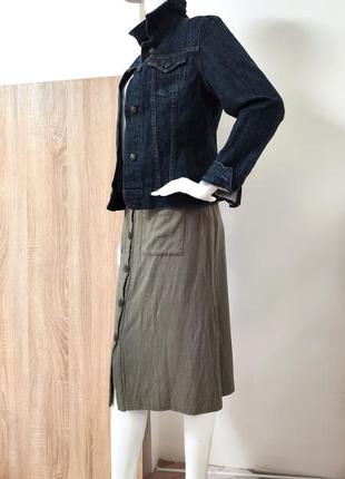 Вискоза юбка на пуговицах ♥️ кэжуал, миди, хаки7 фото