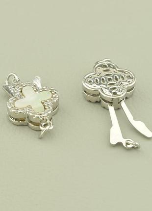 Замочек фианит 11х11мм.(родий)