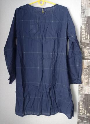 Сукня- туніка з натуральної тканини, бавовна, колір темно-синій, розмір 46-505 фото