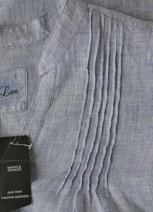 Льняная удлиненная блуза  marks & spencer , лен5 фото