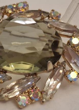 Шикарная брошь чешская бижутерия чехословакия яблонекс винтаж №657