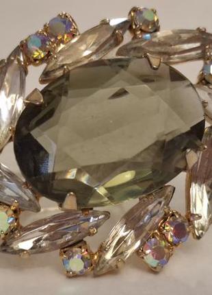 Шикарная брошь чешская бижутерия чехословакия яблонекс винтаж №6572 фото