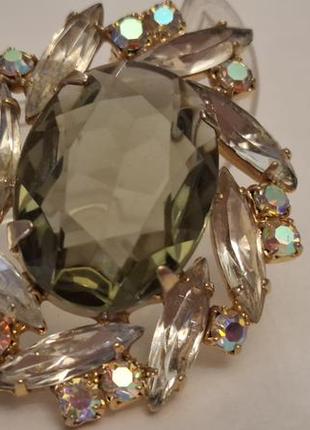 Шикарная брошь чешская бижутерия чехословакия яблонекс винтаж №6573 фото
