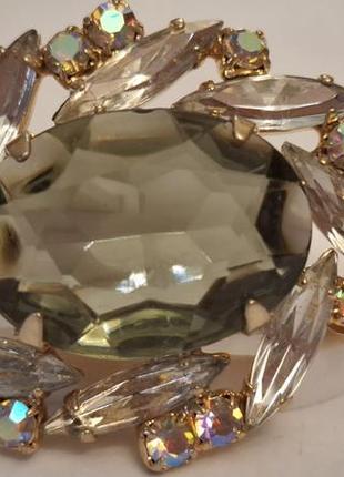 Шикарная брошь чешская бижутерия чехословакия яблонекс винтаж №6575 фото