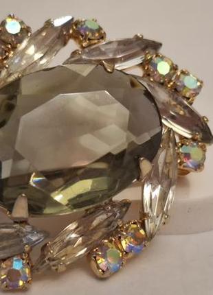 Шикарная брошь чешская бижутерия чехословакия яблонекс винтаж №6576 фото
