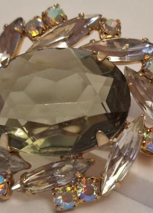 Шикарная брошь чешская бижутерия чехословакия яблонекс винтаж №6577 фото