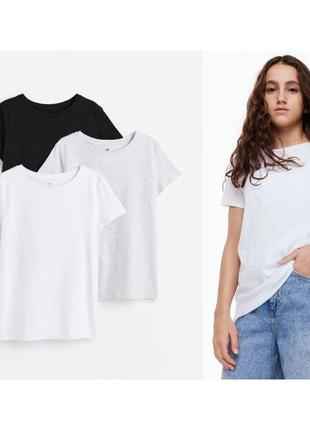 Футболки базовые футболка однотонная h&m хлопок