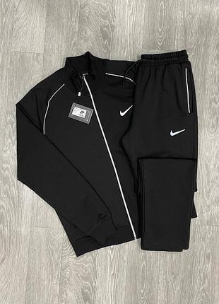Мужской демисезонный спортивный костюм в стиле nike найк черный двунитка турция ( s-xxl )