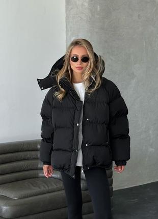 Трендовий пуховик пуффер зимова куртка