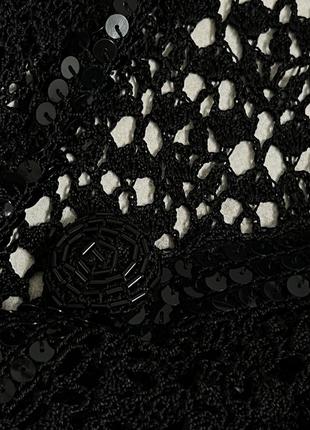 Вязаное черное болеро кардиган с блестками10 фото