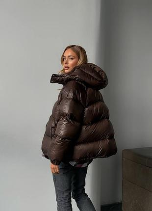 Трендовий пуховик пуффер зимова куртка