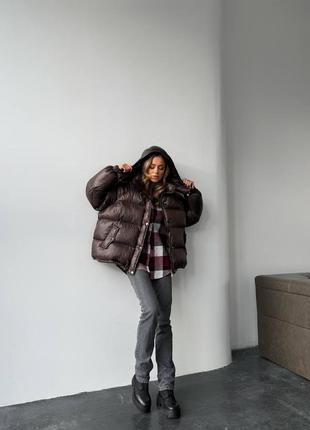 Трендовий пуховик пуффер зимова куртка